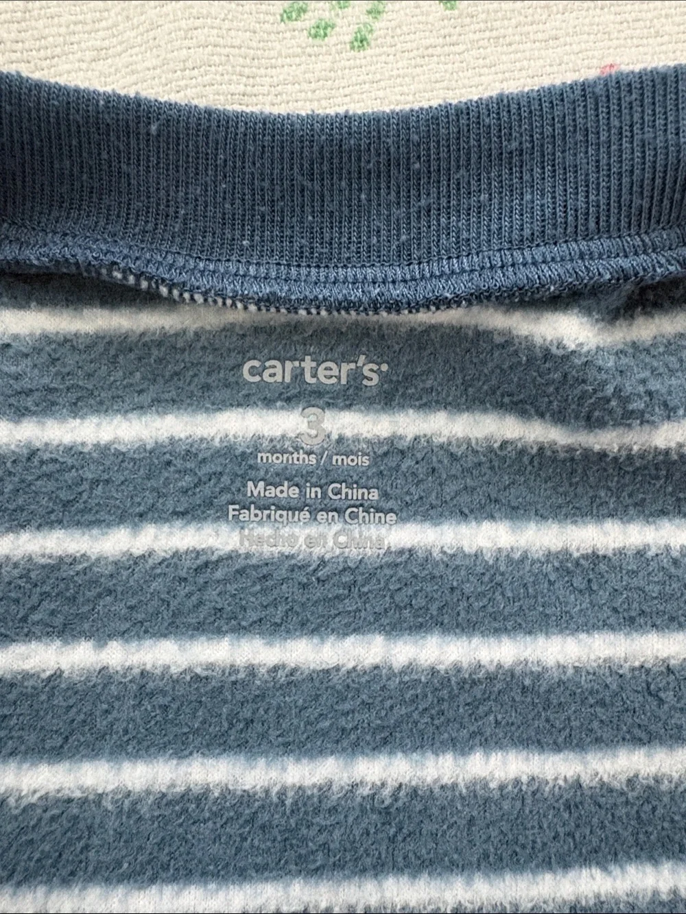5for25  | Carter's Navy and White Striped Fleece Puppy Footie Pajamas